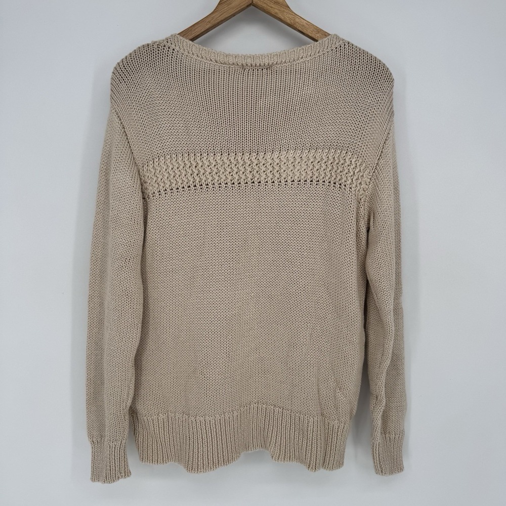 NWT Elie‎ by Elie Tahari Knit Sweater Oatmeal Beige Long Sleeve Women's Medium
